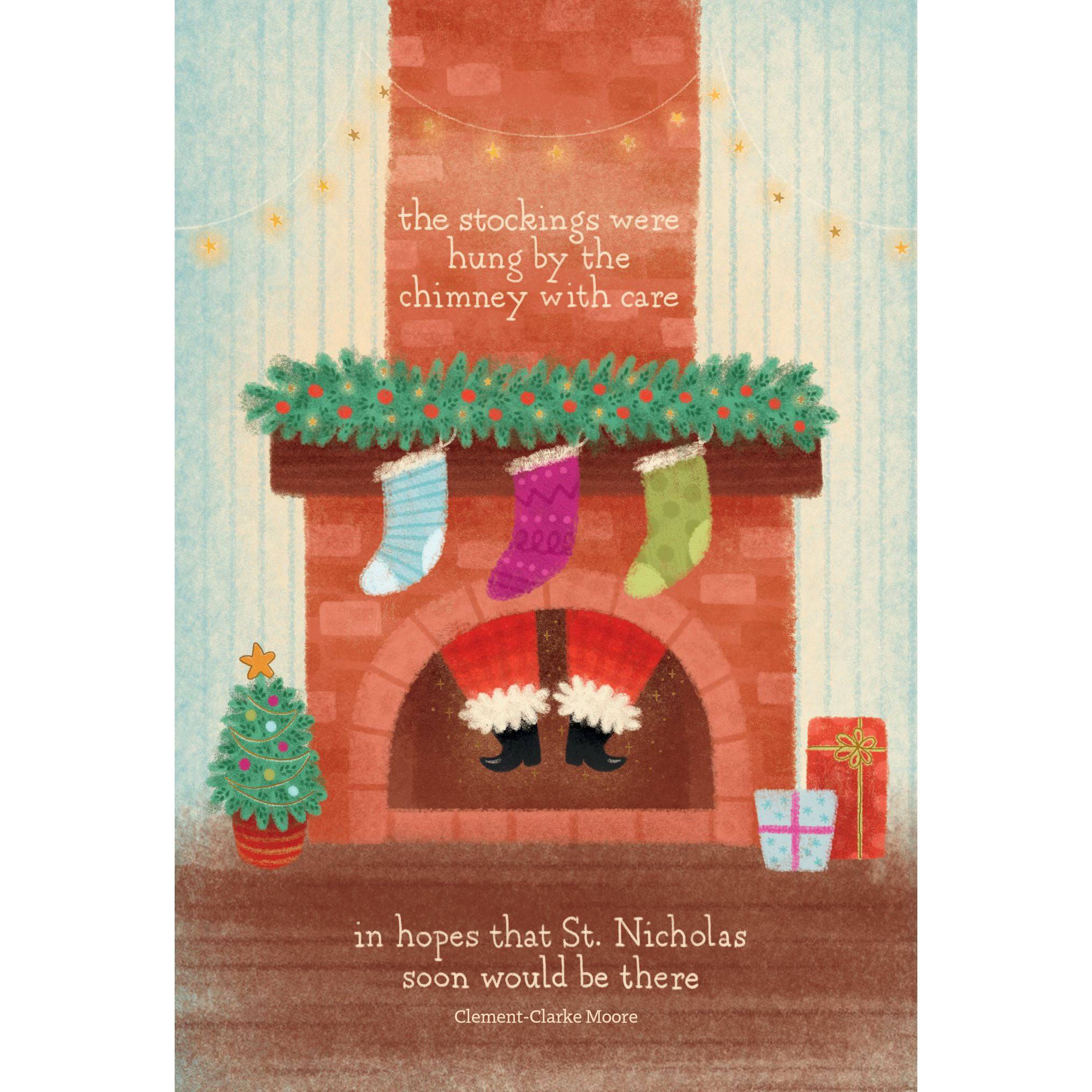 Pictura Santa Chimney Christmas Card featuring festive holiday design for grandson, perfect for seasonal greeting.